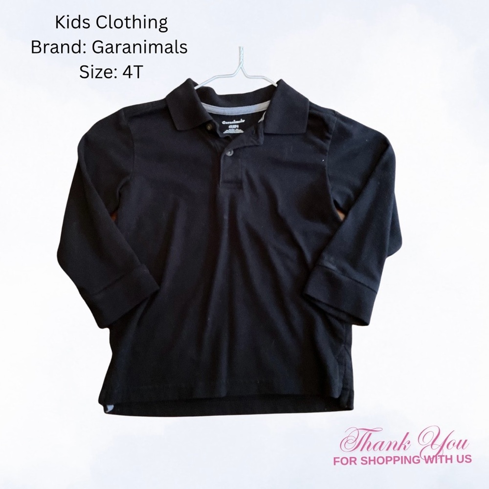 Garanimals Black Long Sleeve Polo Shirt
